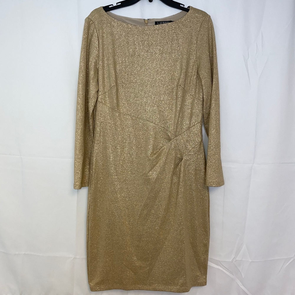 Ralph Lauren Gold Cocktail Dress- Size 14